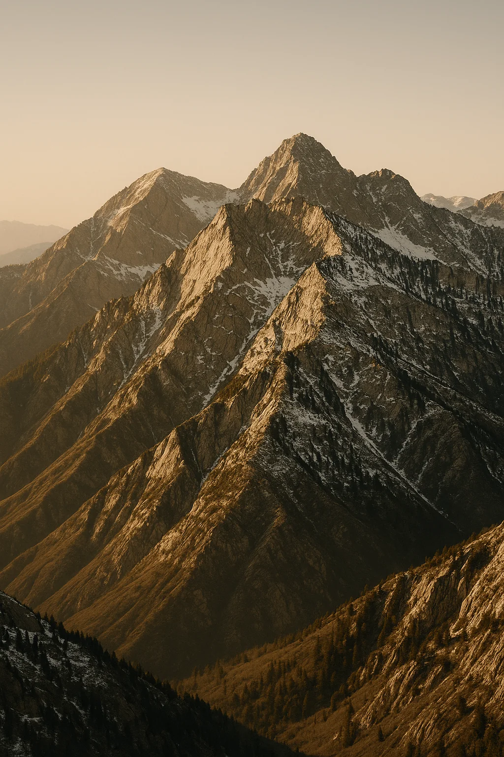The Wasatch Mountains in Utah at golden hour