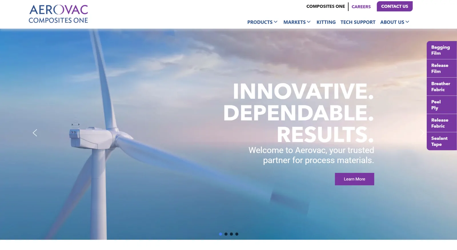 Aerovac website built by Wasatch Web