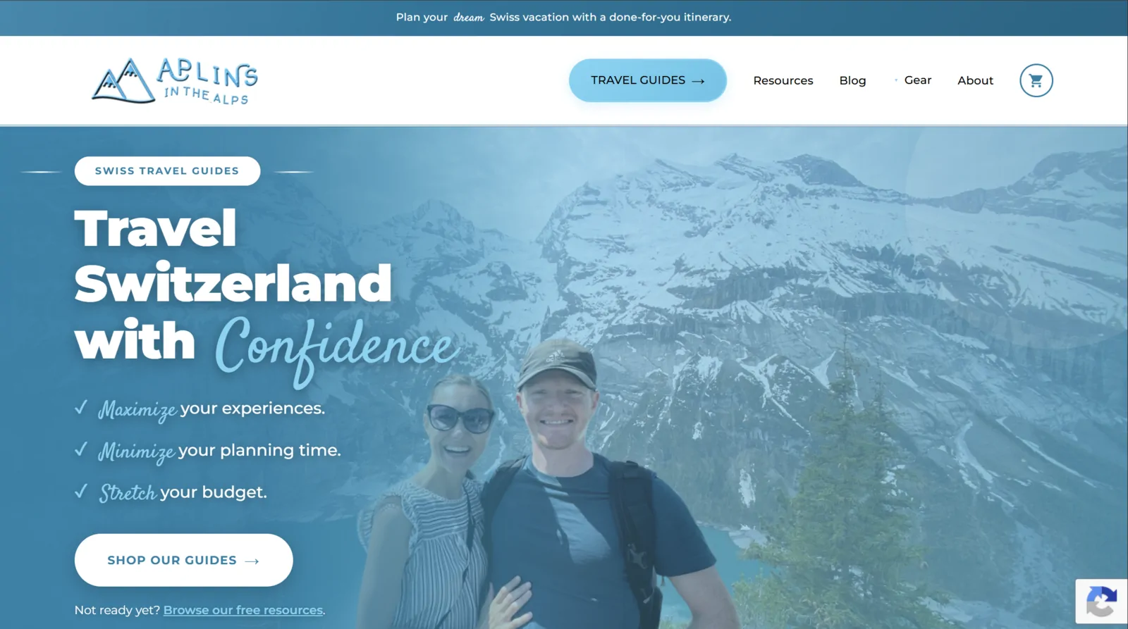 Alpins in the Alps website built by Wasatch Web