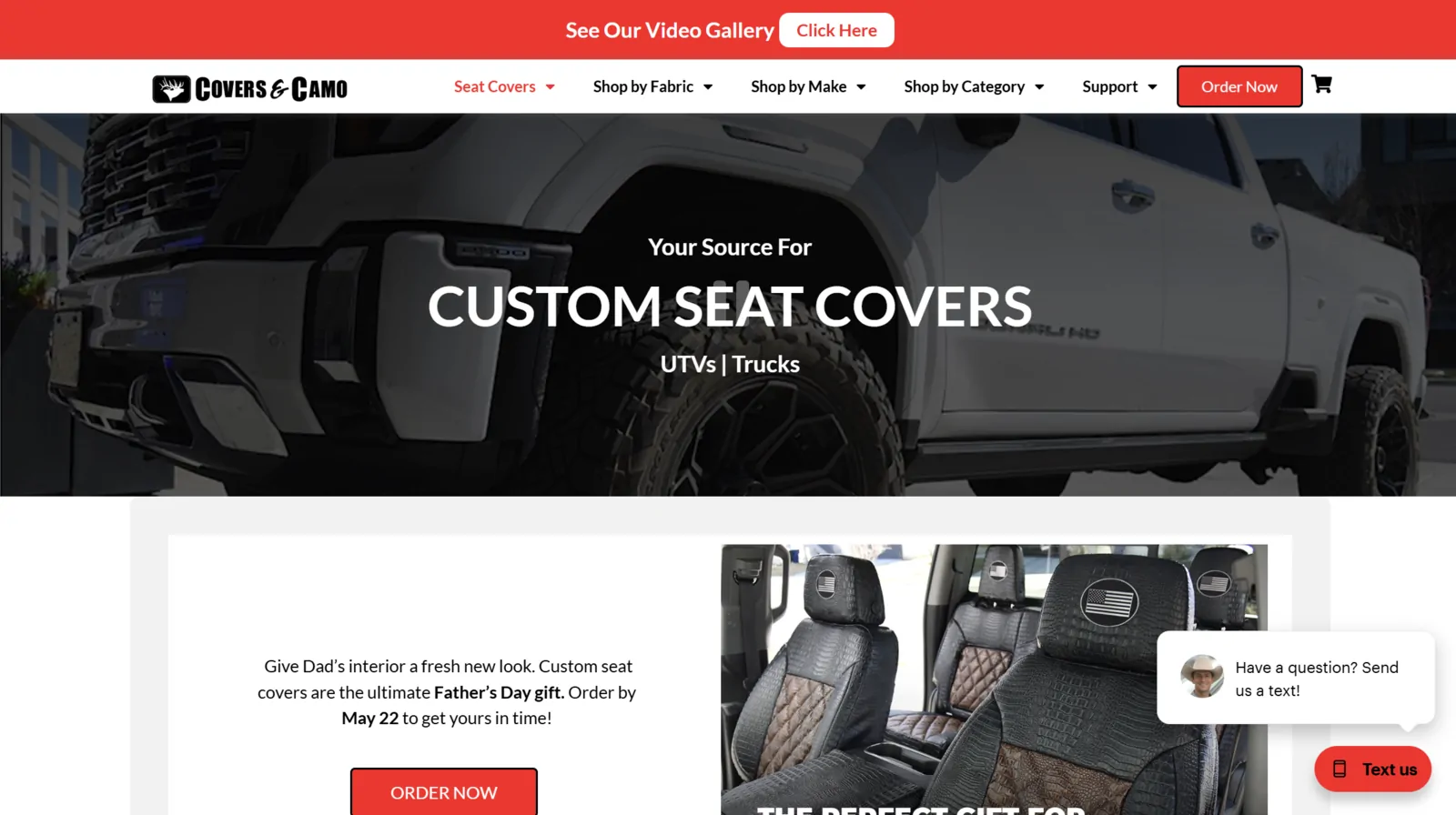 Covers & Camo website built by Wasatch Web