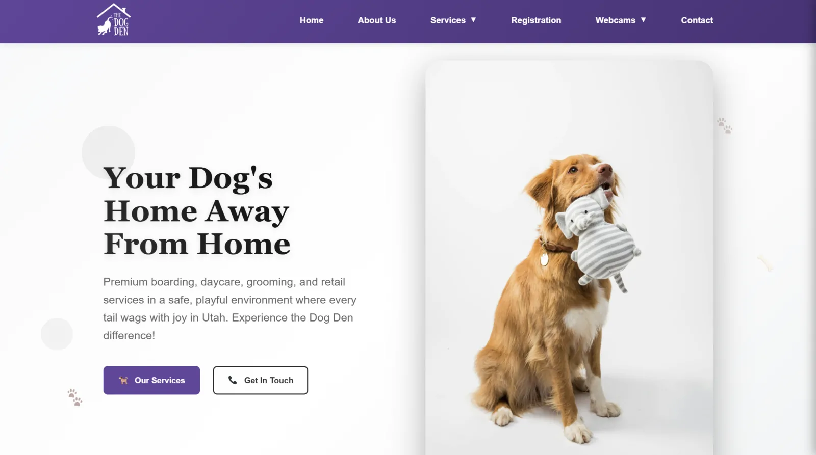 Dog Den Utah website built by Wasatch Web
