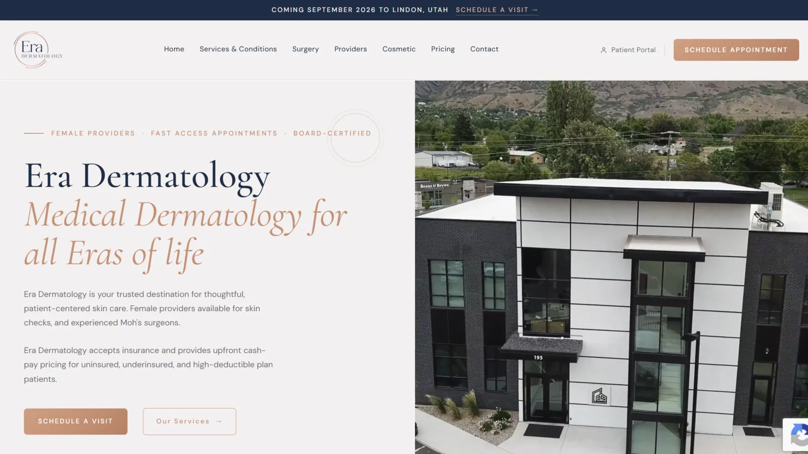 Era Dermatology website built by Wasatch Web