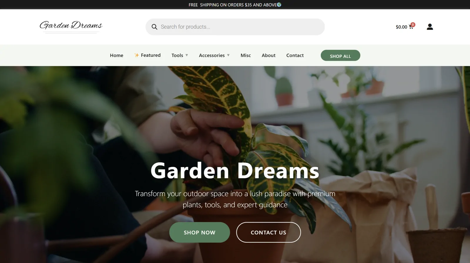 Garden Dreams website built by Wasatch Web