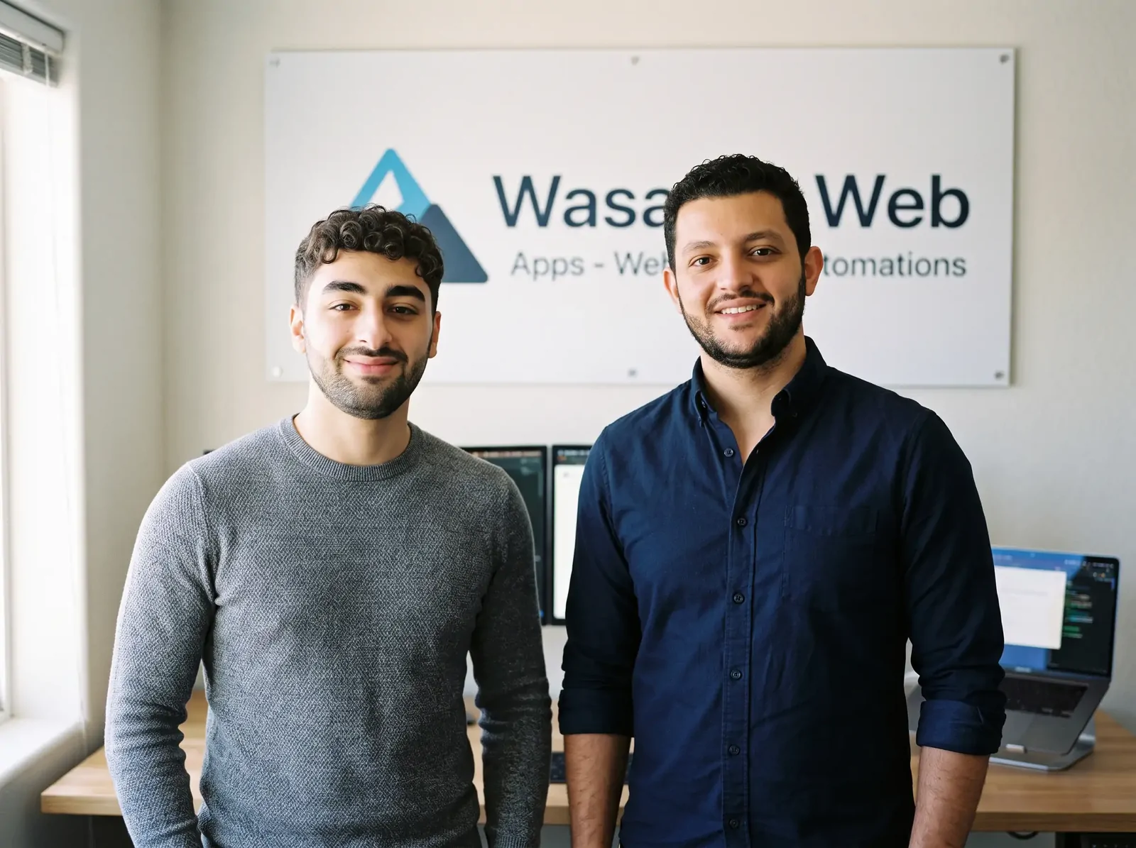 Kareem Chams (left) and Ryan Chams (right), co-founders of Wasatch Web, at the office in Riverton, Utah