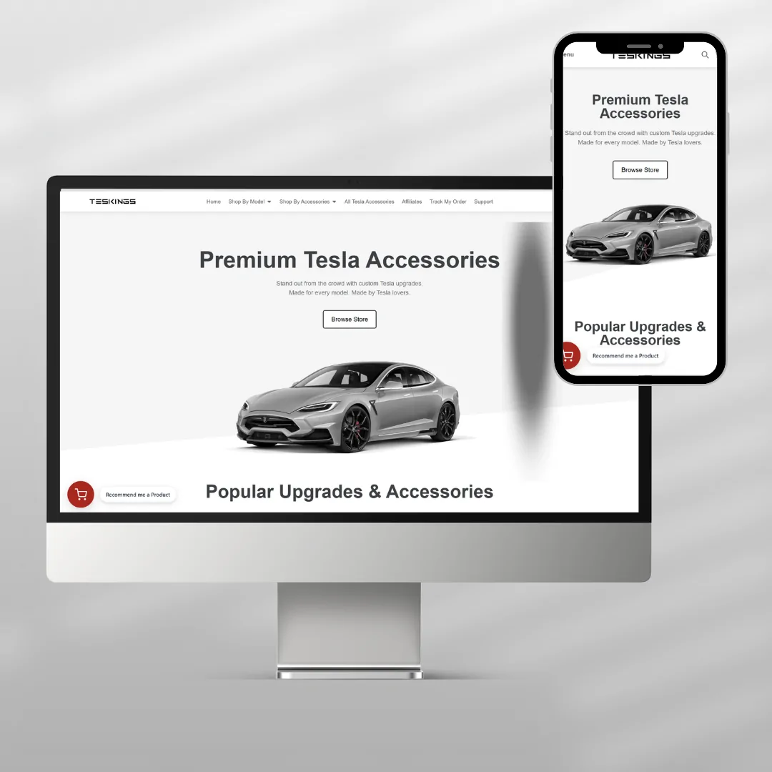 TesKings Tesla accessories storefront