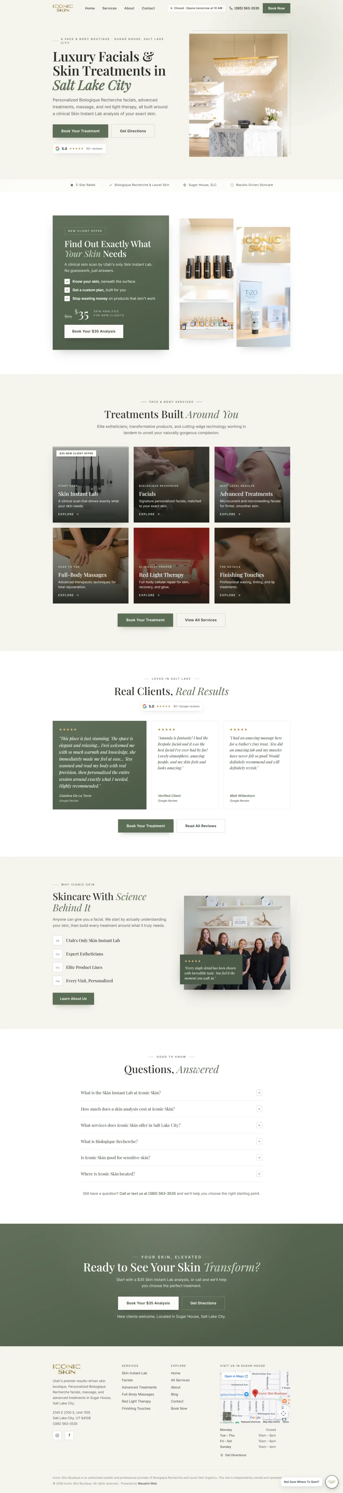 Iconic Skin Boutique, a Salt Lake City skin care studio, built by Wasatch Web